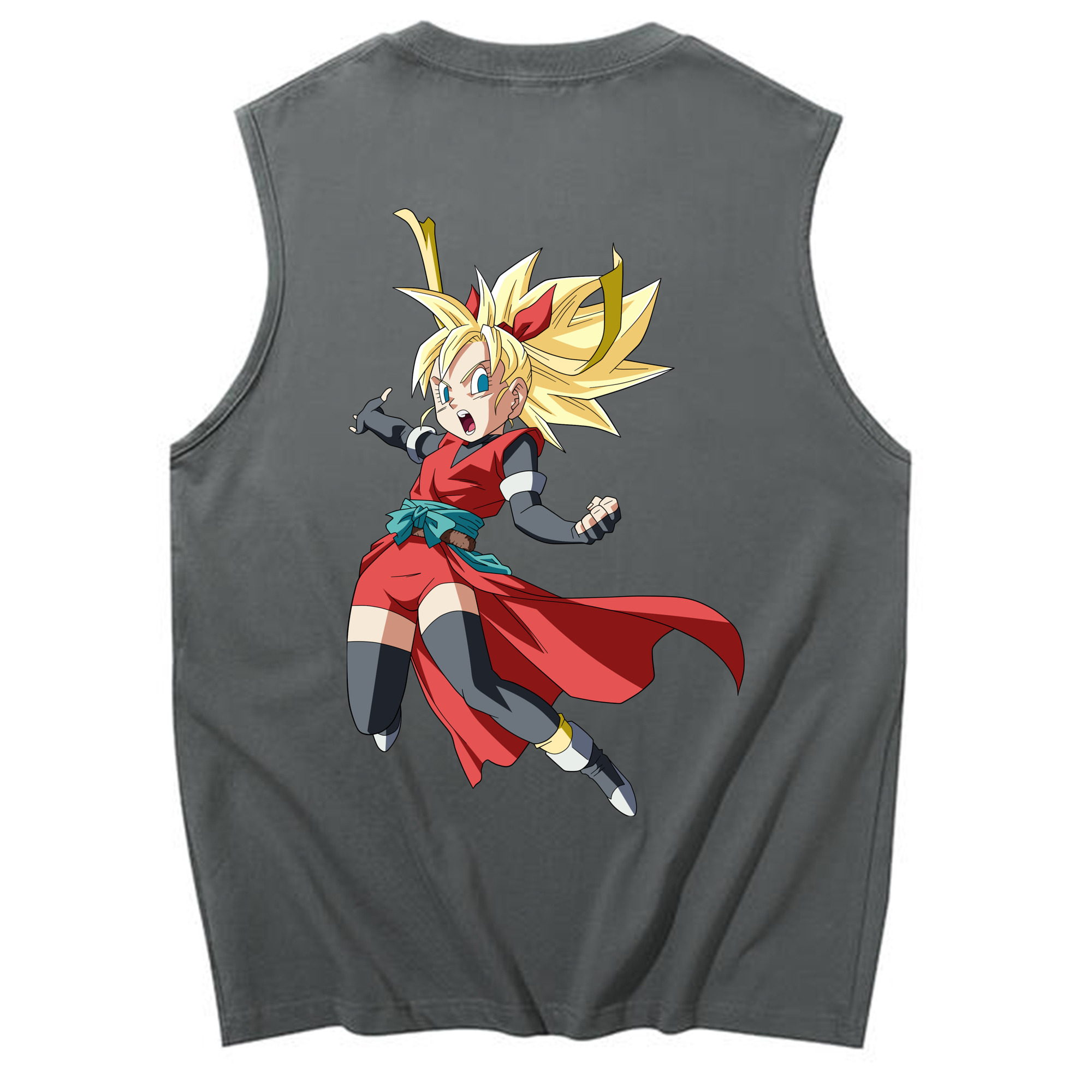 （画像用） ドラゴンボール カリフラ DRAGON BALL Caulifla コットン100％タンクトップ（背面プリント）